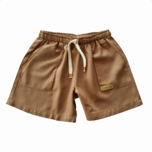 Boys Linen Blend Shorts (Brown)